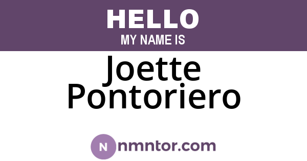 Joette Pontoriero