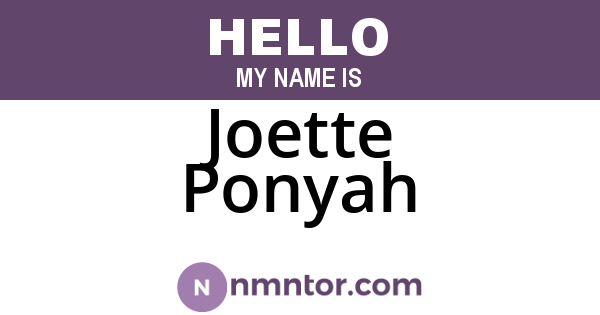 Joette Ponyah