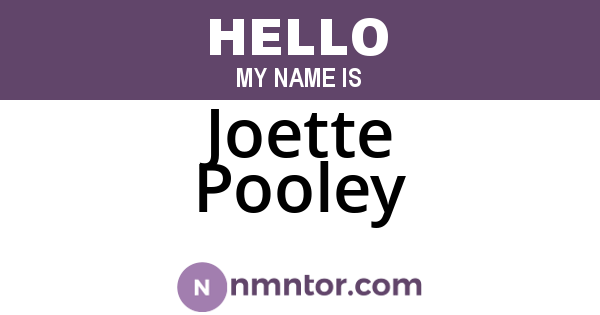 Joette Pooley