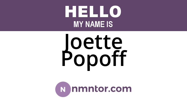 Joette Popoff
