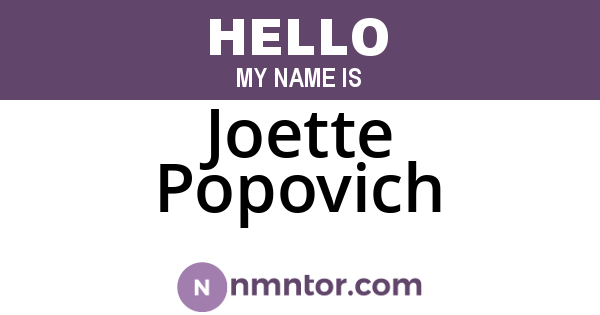 Joette Popovich