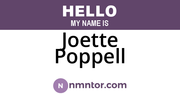 Joette Poppell