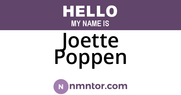Joette Poppen