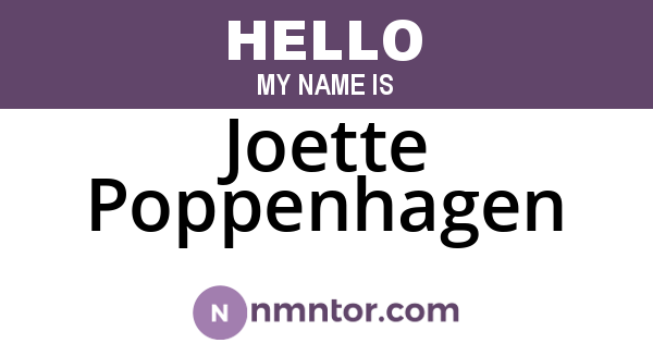 Joette Poppenhagen