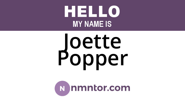 Joette Popper