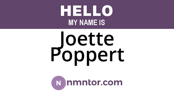 Joette Poppert