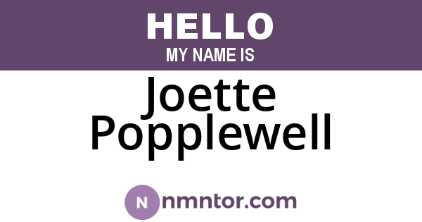 Joette Popplewell