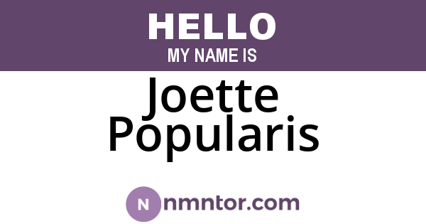 Joette Popularis