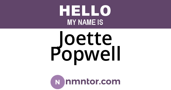 Joette Popwell