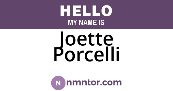 Joette Porcelli
