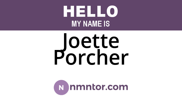 Joette Porcher