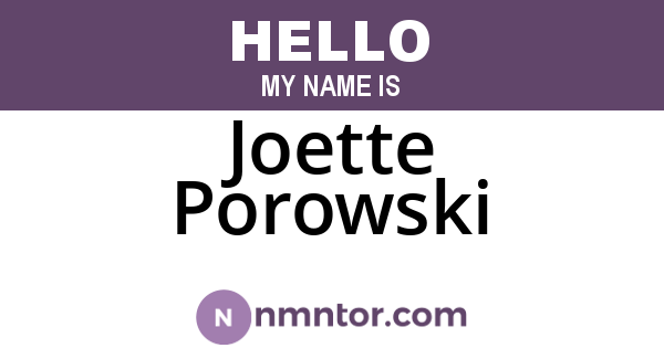 Joette Porowski