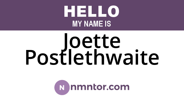 Joette Postlethwaite