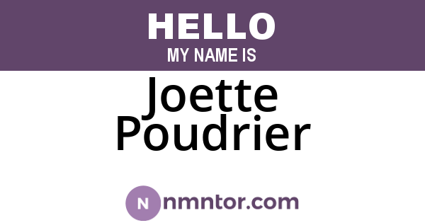 Joette Poudrier