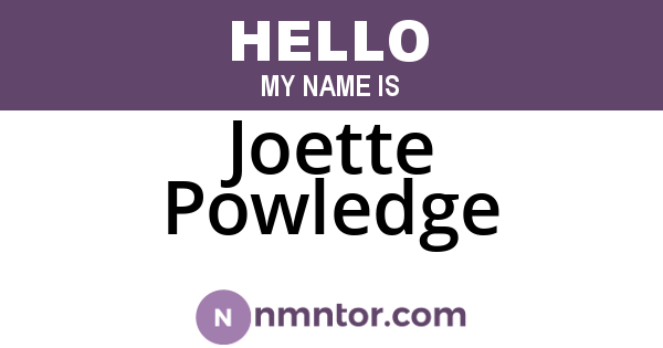 Joette Powledge