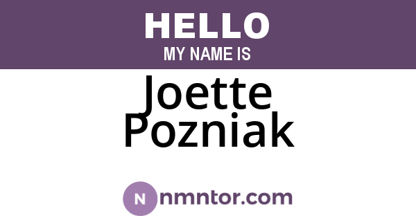 Joette Pozniak