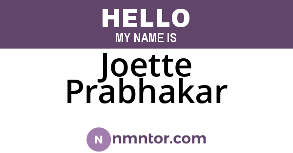 Joette Prabhakar