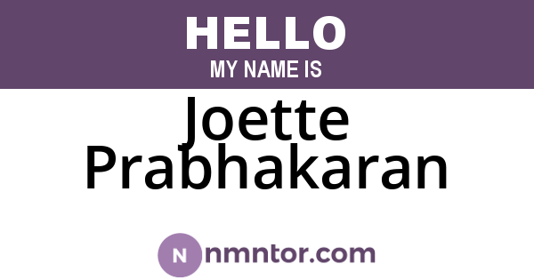 Joette Prabhakaran