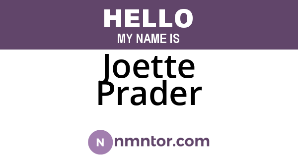 Joette Prader