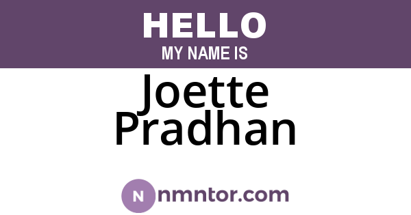 Joette Pradhan