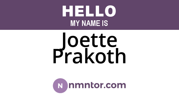Joette Prakoth