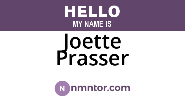 Joette Prasser