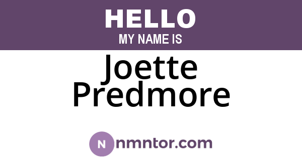 Joette Predmore