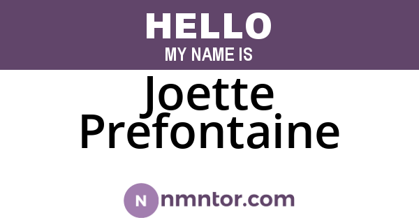 Joette Prefontaine