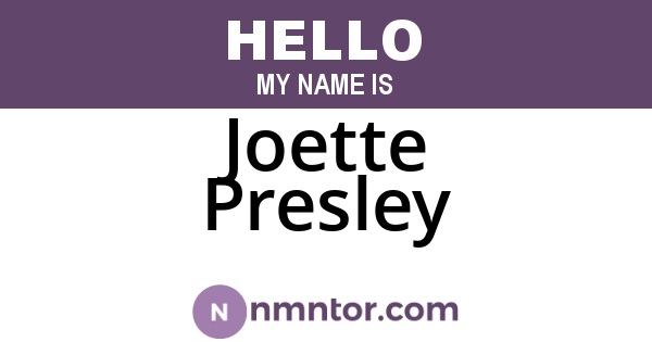 Joette Presley