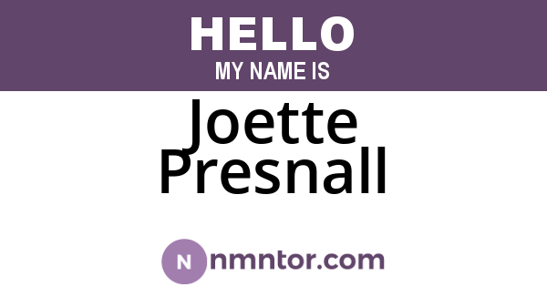 Joette Presnall