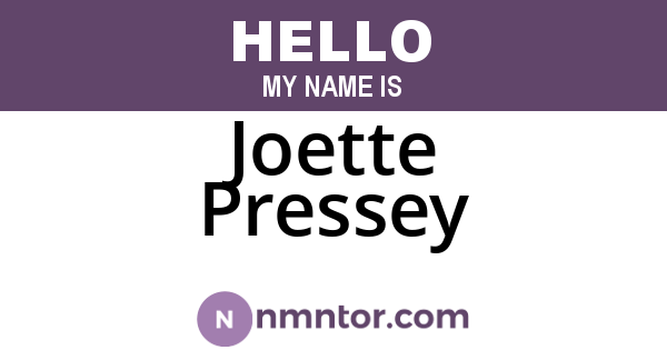 Joette Pressey