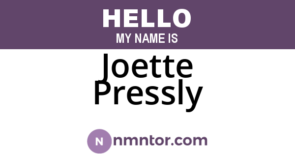 Joette Pressly