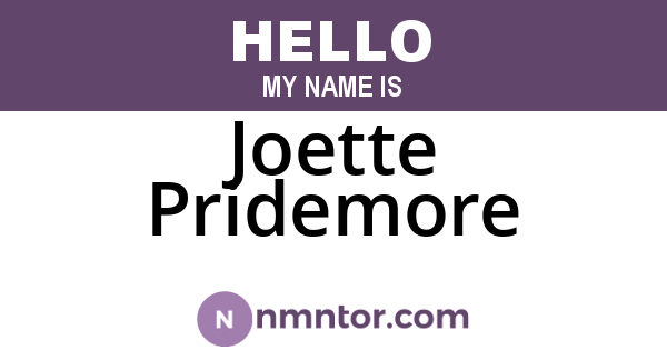 Joette Pridemore