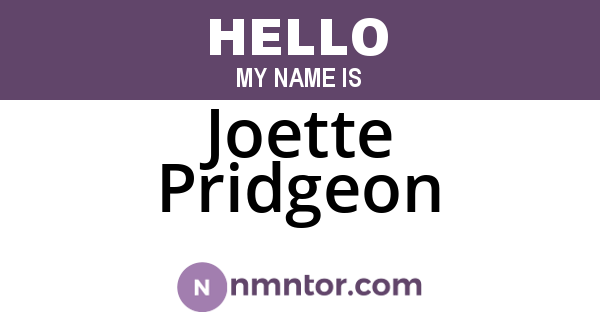 Joette Pridgeon