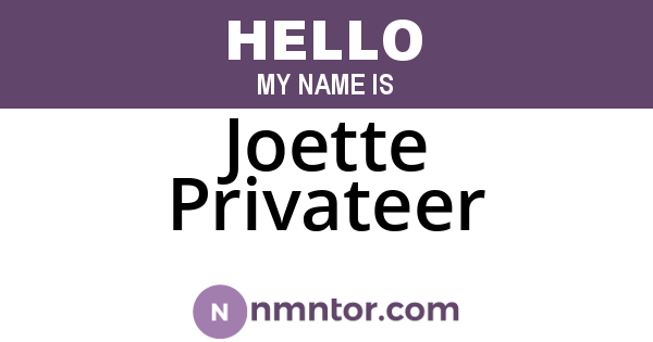 Joette Privateer
