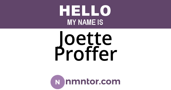 Joette Proffer
