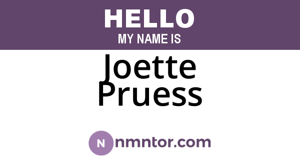 Joette Pruess