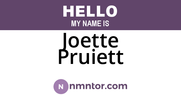 Joette Pruiett