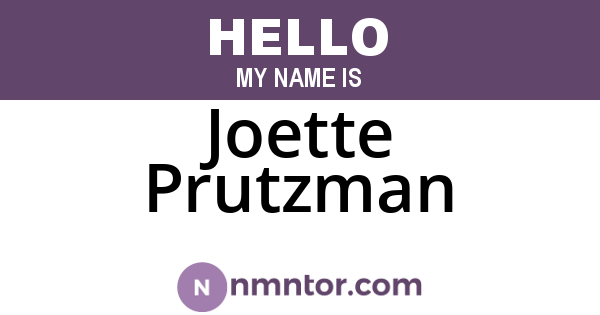Joette Prutzman