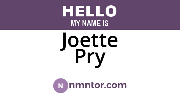 Joette Pry