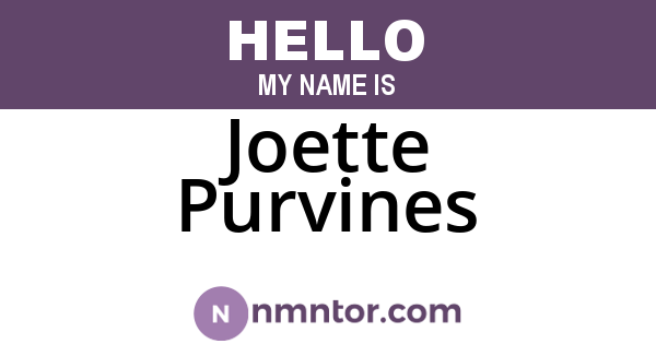 Joette Purvines