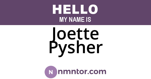 Joette Pysher