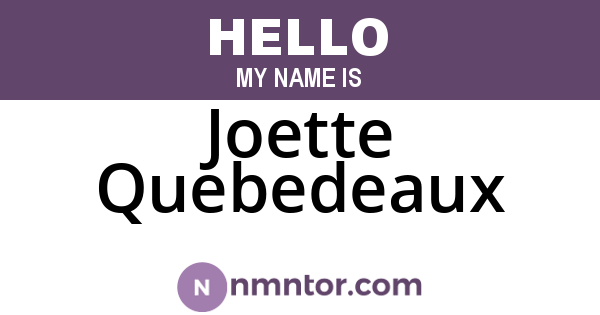 Joette Quebedeaux