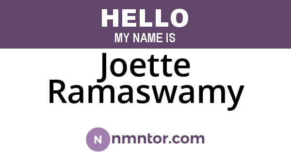 Joette Ramaswamy