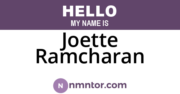 Joette Ramcharan