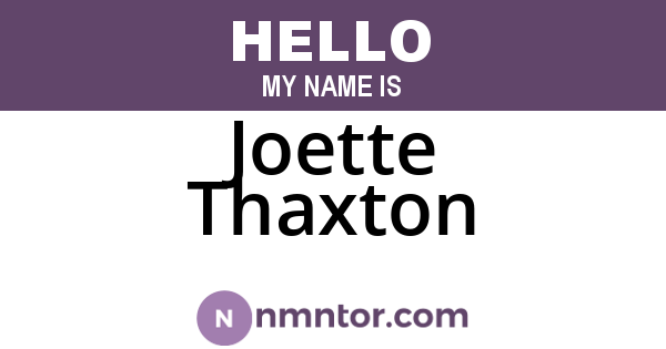 Joette Thaxton