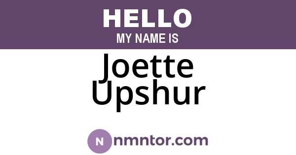 Joette Upshur