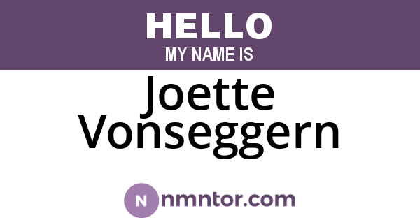 Joette Vonseggern