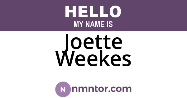 Joette Weekes