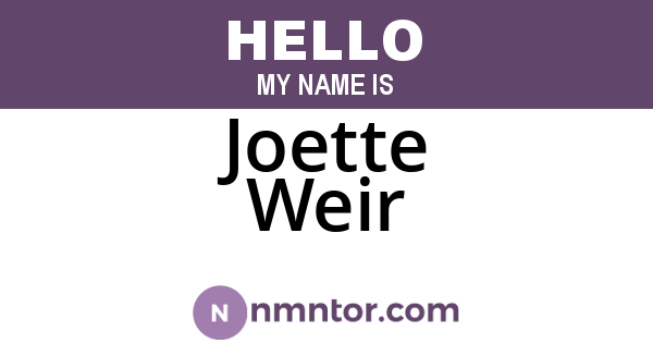 Joette Weir